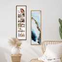 8x28 Collage Picture Frame Natural Walnut Solid Wood, 4x6 Collage Photo Frame Displays 6 Photos or 8x28 (Without Mat), Wooden Frame for Tabletop or Wall Mounting Display, 8x28-6 Openings