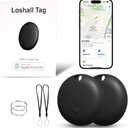 Bluetooth Tracker Tags 2 Pack, Item Locator Compatible with Apple Find My, Key Finder, Tracker for Wallet Locator with Sound, Global Tracking, No Monthly Fee, Replacable 365Ds Battery Life, Black
