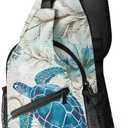 Qceqkul Sea Turtle Sling Bag for Women Casual Crossbody Bag with Adjustable Strap Sling Backpack for Daily Use Travel Hiking Cycling