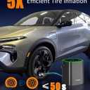 Tire Inflator Portable Air Compressor, 150PSI Compact Air Pump for Car Tires, Bicycle, Motorcycle, Ball - Rechargeable Tire Inflator with Pressure Gauge