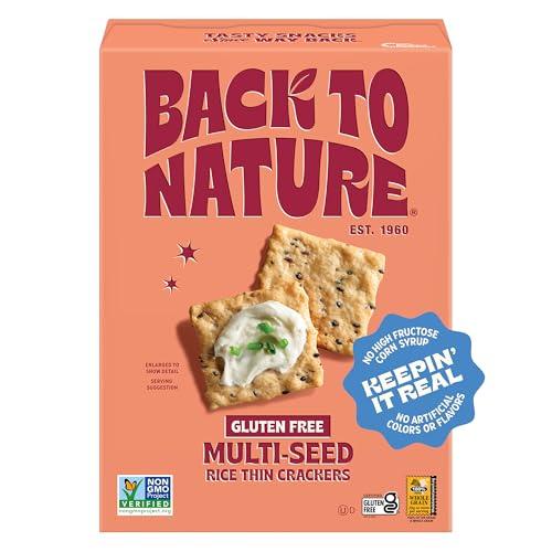 3 Back to Nature Gluten Free Crackers, Non-GMO Multi-Seed Rice Thins, 4 Ounce, Best Before: 03/NOV/25