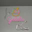 Ice Cream Neon Sign Gelato Neon Sign Dimmable Wall Decor for Store Game Room Kids Room Party Decoration 17.6 * 13.2 Inch
