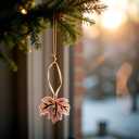 Handmade Coconut Shell Maple Leaf Hanging Ornament, Natural Fall Decor, Autumn Tree Decoration (Red)