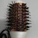 Travel Blow Dryer Brush in one, Dual Voltage 120V-240V Mini Hot Air Brush, Hair Trends Nano Titanium 2 Inch One Step Hair Dryer and Styler Volumizer Oval Shape (50 mm, White & Rose Gold)