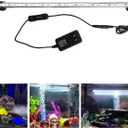 19 inches LED Aquarium Light, 10W Fish Tank Light Underwater Light Submersible Crystal Glass Lights, 9.2ft/2.8m Long Wire Length, White