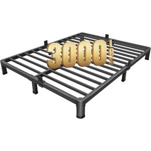 MAF 4 Inch Queen Metal Platform Bed Frame with Round Corner Legs, 3000 LBS Heavy Duty Steel Slats Support, Noise Free, No Box Spring Needed, Easy Assembly