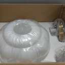 Milk Glass Ceiling Light Fixture - Farmhouse Antique Brass Semi Flush Mount Ceiling Light for Kitchen, Hallway, and Bedroom (White 15 inch)