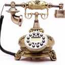 Retro Telephone, Vintage Bronze Classic Antique Style Landline Phone for Home, Office, Film & Vintage Décor, Classic Old Fashioned Desk Telephone with Redial, Real Working & Decorative Phone