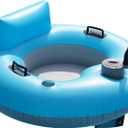 Inflatable River Tube Float - River Run for Adult Heavy Duty Motorized Tubes Floating with Backrest for Party Summer Water Beach, 14.7 inches x 18.1"