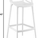 Modway Entangled Modern Molded Plastic Bar Stool in White - Fully Assembled