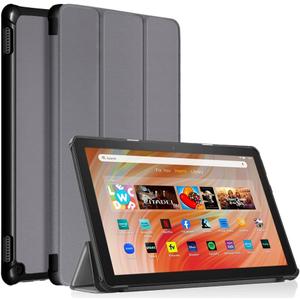 All-New 10.1" Tablet Case (13th Generation, 2023 Release), Wyhfyh PU Leather Trifold Stand Cover with Auto Wake/Sleep, Not for iPad Samsung Tablet, Gray (C1-03)