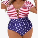 Blooming Jelly Women's Plus Size One Piece Swimsuit Tummy Control Bathing Suit Cute V Neck Maternity Swimwear
Size -XL