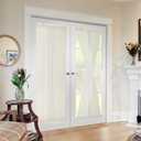MIULEE 2 Panels Sidelight Curtains for French Door Sheer Panels Light Filtering Window Treatment for Narrow Door 40 x 72 Inches with Tieback - 2 Panels, Ivory (40"W x 72"L (Pack of 2))