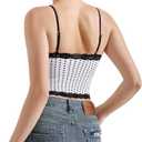 SUUKSESS Women Lace Double Lined Camisole Top Spaghetti Strap Going Out Tank Top (White, XL)