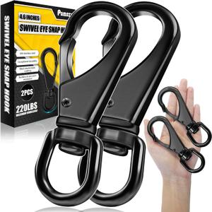 [Extra Sturdy] 2Pcs 4.6 Stainless Steel Swivel Eye Snaps, 220 LBS Capacity Heavy Duty Flag Clips, Multipurpose Swivel Clips, Great for Marine, Sports, Luggages, Pets, Swings, Keychains