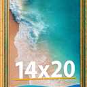 Vintage 14x20 Frame, Antique Gold Photo Frames with Plexiglass Front,Ornate 14x20 Picture Frame Display for Wall Décor,1 Pack,Green