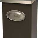 Architectural Mailboxes Designer™ Locking, Vertical Wall-Mounted Mailbox for Outside, Modern Metal Galvanized Steel Medium Mail Box with Lock and Key Drop Box, Bronze with Optional Mail Emblem