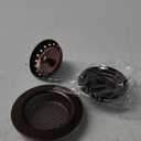 Mudder 3 Pcs Kitchen Sink Drain Strainer and Stopper Stainless Steel Garbage Disposal Plug with Handle Universal Anti-Clogging Kitchen Sink Filter Sieve Basket Strainer(Antique Copper)