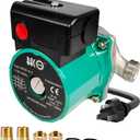 BACOENG Hot Water Recirculating Pump, 3/4" NPT 110V Automatic Circulator Pump with Stainless Steel Head for Solar Heater (US Plug)
