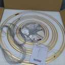 XGZLLIGHTING 7-Rings Modern LED Chandelier Gold D31.5 Contemporary High Ceiling Foyer Chandeliers Large with Remote Entryway for Living Room Entrance Staircase, 3000K-6000K