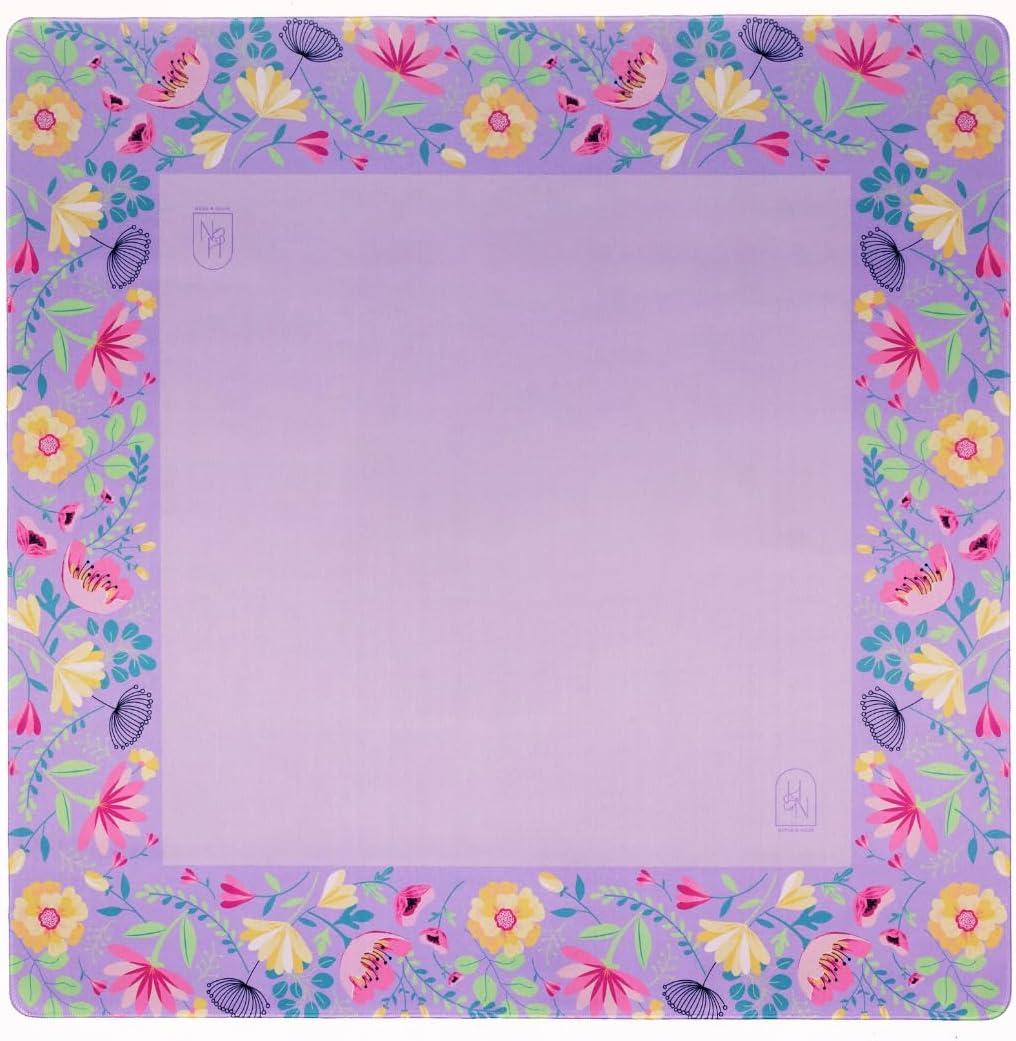 Hutch & Nook Mahjong Mat | 33" Non-Slip Card Table Cover | Decorative Game Mat for Mahjong Set, Dominoes, Poker & More (Lavender)