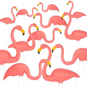 Galashield Pink Flamingo Yard Decorations Pack of 12 Flamingos Decor Ornaments for Outdoor Lawn and Garden