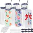 8 Pack Sublimation Tumblers 30 Oz Skinny Straight, Stainless Steel Sublimation Tumblers Blank, Individually Gift Boxed, Insulated Tumbler Sublimation (8 PACK, 30OZ) 