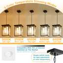 LOUSACE Modern LED Outdoor Pendant Light for Porch, Large 4 Lights Exterior Hanging Light Fixtures, 5CCT Dimmable Black Outside Chandelier Pendant Porch Lights with Clear Glass for Entrance Foyer