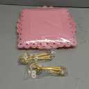 RAUVOLFIA 2 Pack of Plastic Round & Square Dessert Cupcake Stand, 3 Tier Cup Cake Holder Tower for Tea Party/Birthday/Wedding, Plastic Tiered Serving Tray (Pink)