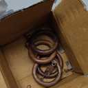 24 Pcs Curtain Rings with Clips Wooden 2.5 inch outer Dia for 1 inch Rod Pole, Window Shower Curtain Hooks, Wood Curtain Rod Wood Curtain Rings with eyelet, Drapery Rings.(24, 1.75 INCH INNER DIA)