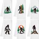 Funny Gorillas Hand Towel - 6Pcs Forest Mountain Gorilla Theme Kitchen Dishcloths Set Polyester Soft Towels for Bathroom Accessories Home Dining Decor Housewarming Gifts for Men Women