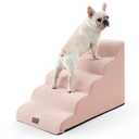 COZY KISS Extra Wide Dog Stair for Small Dog, 5 Step Pet Ramp for Bed