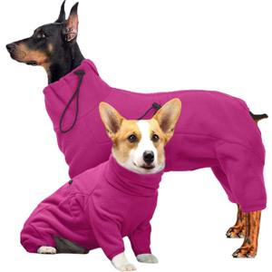 ROZKITCH Medium Dog Clothes, Pet Windproof Warm Cold Weather Jacket Vest Cozy Jumpsuit Apparel Outfit Clothes for Small Medium Large Dog Walking Hiking Sleep Pink M (M(Back Length:18"))