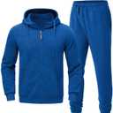 Riskrole Men's Hooded Tracksuit 2 Pieces Set Zip up Fleece Sweatsuit Casual Outdoor Sports Jogging Suits Set
