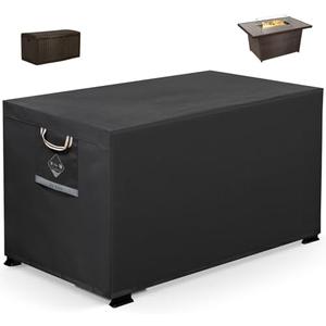 QH.HOME Fire Pit Cover Rectangle 50 x 30x20 inch ,Outdoor Waterproof and Weatherproof Strong Tear and Fading Resistant Rectangular Patio Furniture Fireplaces Cover - Black