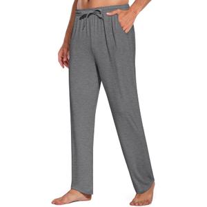 COOFANDY Men's Open Bottom Sweatpants Casual Yoga Pants Lightweight Jogger Lounge Pants with Pockets (Gray, XL)