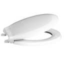 Centoco Toilet Seat Round, Closed Front with Cover, Heavy Duty Commercial, Stainless Steel Self Sustaining Hinge, Plastic, Made in the USA, 440STSS-001, White