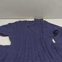 VAFOLY Womens V Neck Long Sleeve Cable Knit Fall Dresses Elegant Babydoll Sweater Dress (Navy, Size Small)