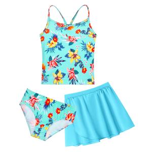 Snowheart Girls Swimsuit Size 8-9Y Flower Green