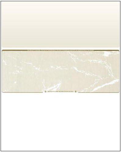 Business Voucher Check Stock - Computer Laser Checks - 500 Sheets, Check in Middle, Gold Marble