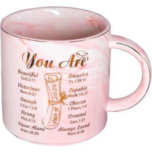 Religious Graduation Gifts for Her Women Daughter Sister Bestie - Cute Class of 2026 Mug - Novelty Senior Night Birthday Christian Christmas Gits for College Master Phd 2026