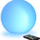 Mr.Go 8-inch Ultra-Fun LED Glowing Ball Light w/Remote, RGB Color Changing Globe Mood Lamp, 16 Colors 8 Brightness 4 Lighting Modes, Waterproof, Rechargeable & AC Adapter Power, Stunning Light Orb