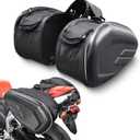 MZS Motorcycle Saddle Bags, 47L Extendable Large Capacity Saddlebags Helmet Bag Travel Luggage Storage with Waterproof Rain Cover - Motorbike Side Bag Accessories