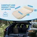 Ciremiv Car Bed with The Most Complete Sleeping Accessories,Leakproof Durable Car Air Mattress, Pillow & Pump for SUV Minivan Mpv Road Trip Inflatable Bed,White + Gray