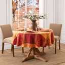 Elrene Home Fashions Maplewood Leaf Jacquard Fall/Harvest/Thanksgiving Cotton Oval Tablecloth, 60"x84"