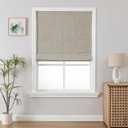 Joydeco Cordless Roman Shades, Linen Fabric Window Blinds, Thermal Insulated Blackout Blinds, Room Darkening Shades for Indoor Windows, Easy to Install, 39" W75" H, Linen