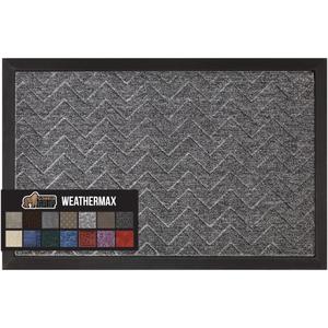 GORILLA GRIP All-Season WeatherMax Doormat, 72x24, Durable Natural Rubber, Stain and Fade Resistant, Low Profile, Indoor Outdoor Door Mats, Easy Clean Patio Entrance Mat, Steel Chevron