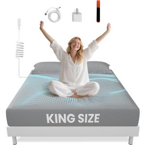 Grounding Sheets King Size - 90% Organic Cotton + 10% Pure Silver Fitted Bed Sheet for Earthing - 400 Thread Count Deep Pocket Grounded Bedsheets - Improved Sleep Down to Earth Ground Bedding, Gray