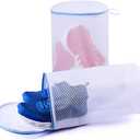 2 Pack Shoes Wash Bags,Shoe Washing Machine Bag,shoe laundry bag for washing machine，Honeycomb Mesh Laundry Bags with Zipper for Sneakers,Running Shoes,Sock,Bras,Delicates and Toys（14 in x 7.8 in）