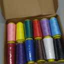 12 Pack Serger Thread Cones, 1800 Yards Each Spool Overlock Thread, PolyesterThread 40s/2 for Serger&Overlock, Quilting, Piecing, Sewing Machine